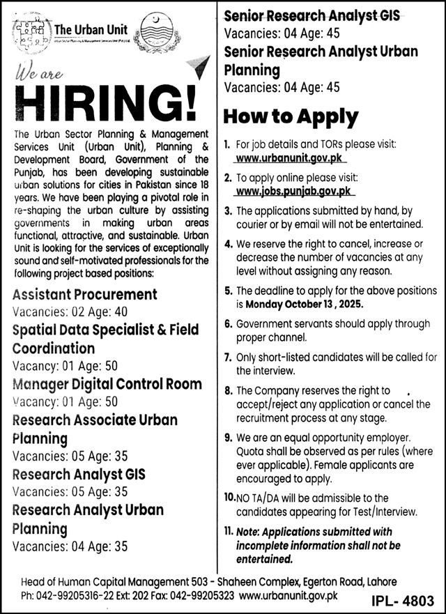 The Urban Unit Lahore Jobs 2025 – Management Posts Announced