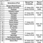 The Health Department, Government of Balochistan, has announced multiple medical job openings in Quetta. These positions were published in the Daily Express Newspaper on 01 October 2025. Eligible candidates are invited to