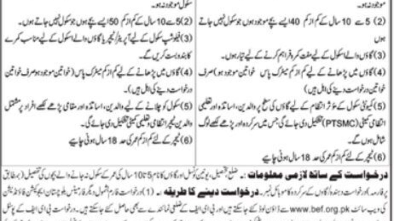 Balochistan Education Foundation Quetta Jobs 2025 | Fellowship Program Opportunities