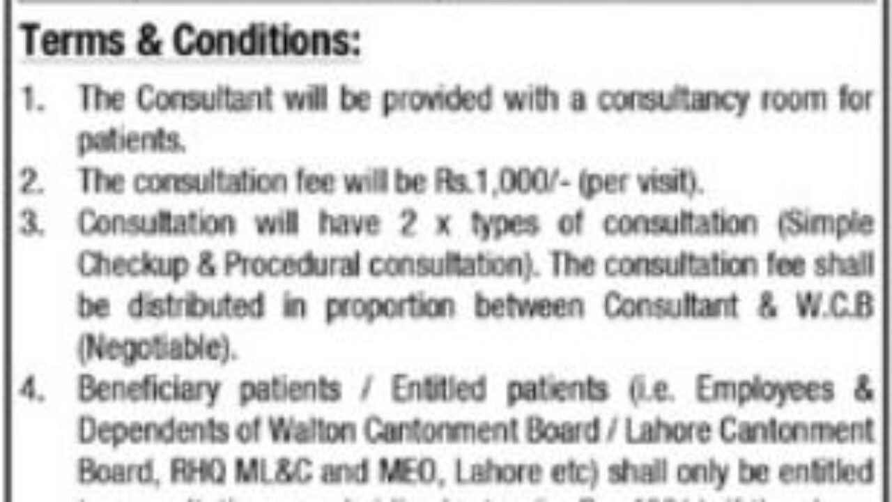 Walton Cantonment Board Jobs 2025 – Apply Now for Medical Staff Vacancies in Lahore