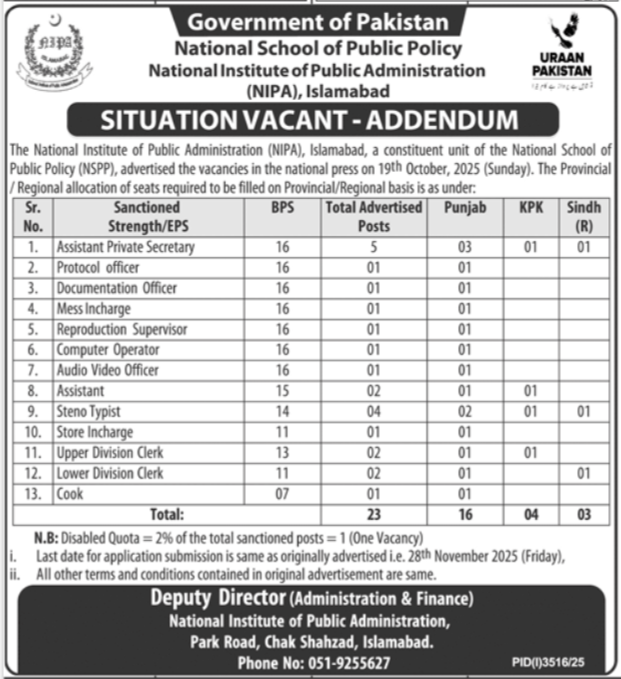 National School of Public Policy (NSPP) Jobs 2025 – Apply Online for Multiple Management Vacancies in Islamabad
