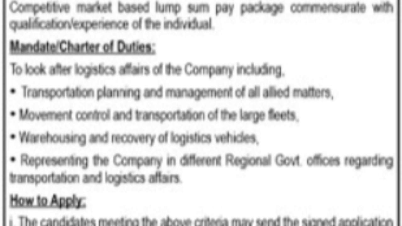 WAPDA Lahore Jobs 2025 — Apply for Chief Logistics Officer Position