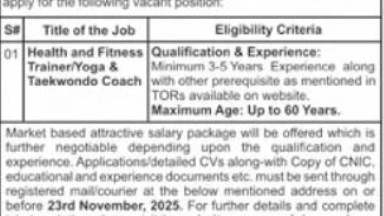 Gun and Country Club Islamabad Jobs 2025 – Apply Now for Coaching & Fitness Positions