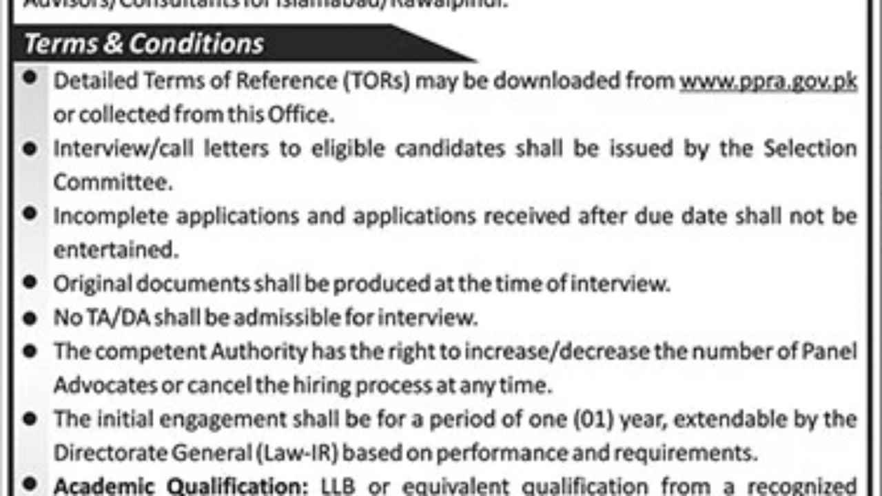 FBR Islamabad Jobs 2025 – Consultant & Legal Advisor Vacancies (Apply Now)