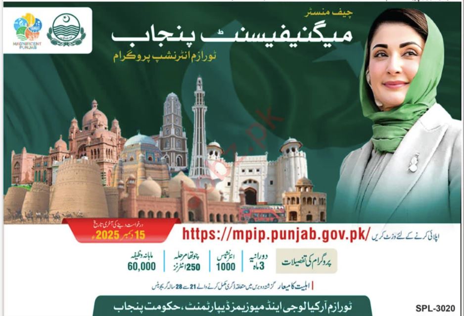 Tourism Archaeology & Museum Department Lahore Internship Program Jobs 2025