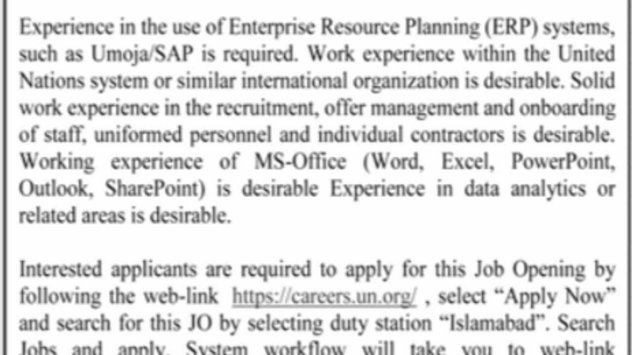 United Nations Military Observer Group Jobs 2025 in Islamabad – Apply Now