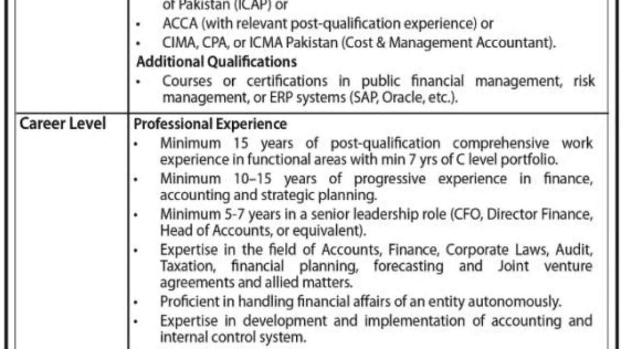 Defence Housing Authority (DHA) Lahore Jobs 2025 – Chief Financial Officer (CFO)