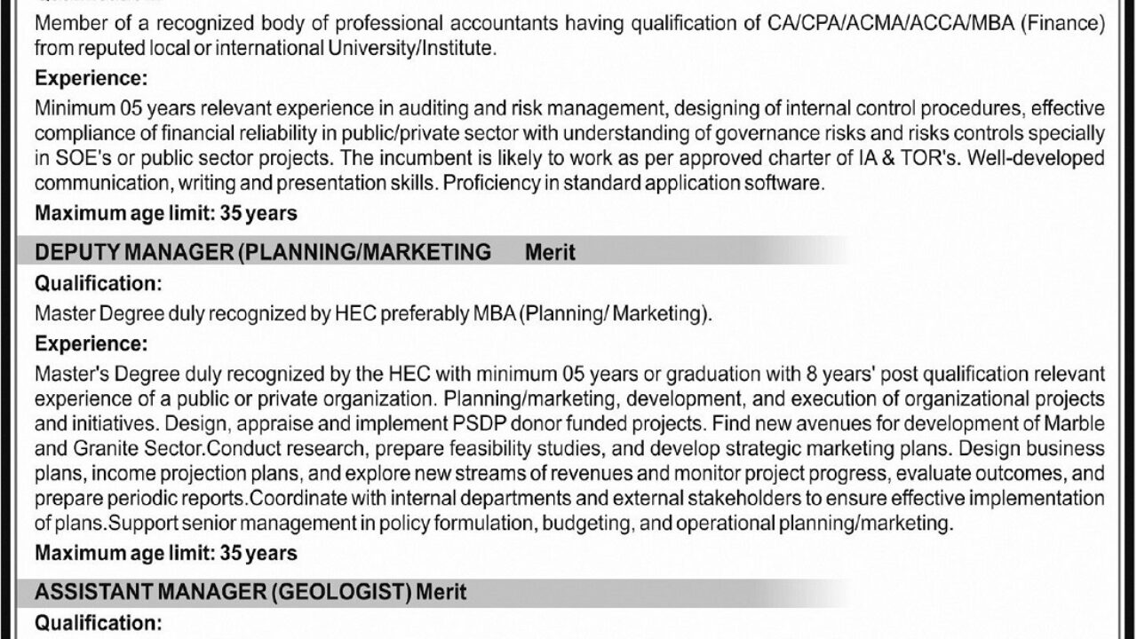 Public Sector Company Islamabad Jobs 2025 – Latest Management Vacancies