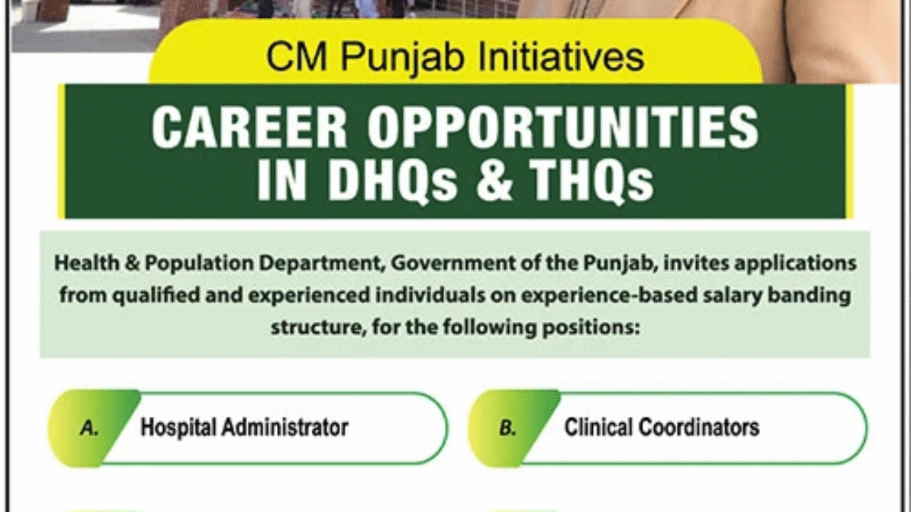 Health & Population Department Lahore Jobs 2025 – Latest Government Vacancies